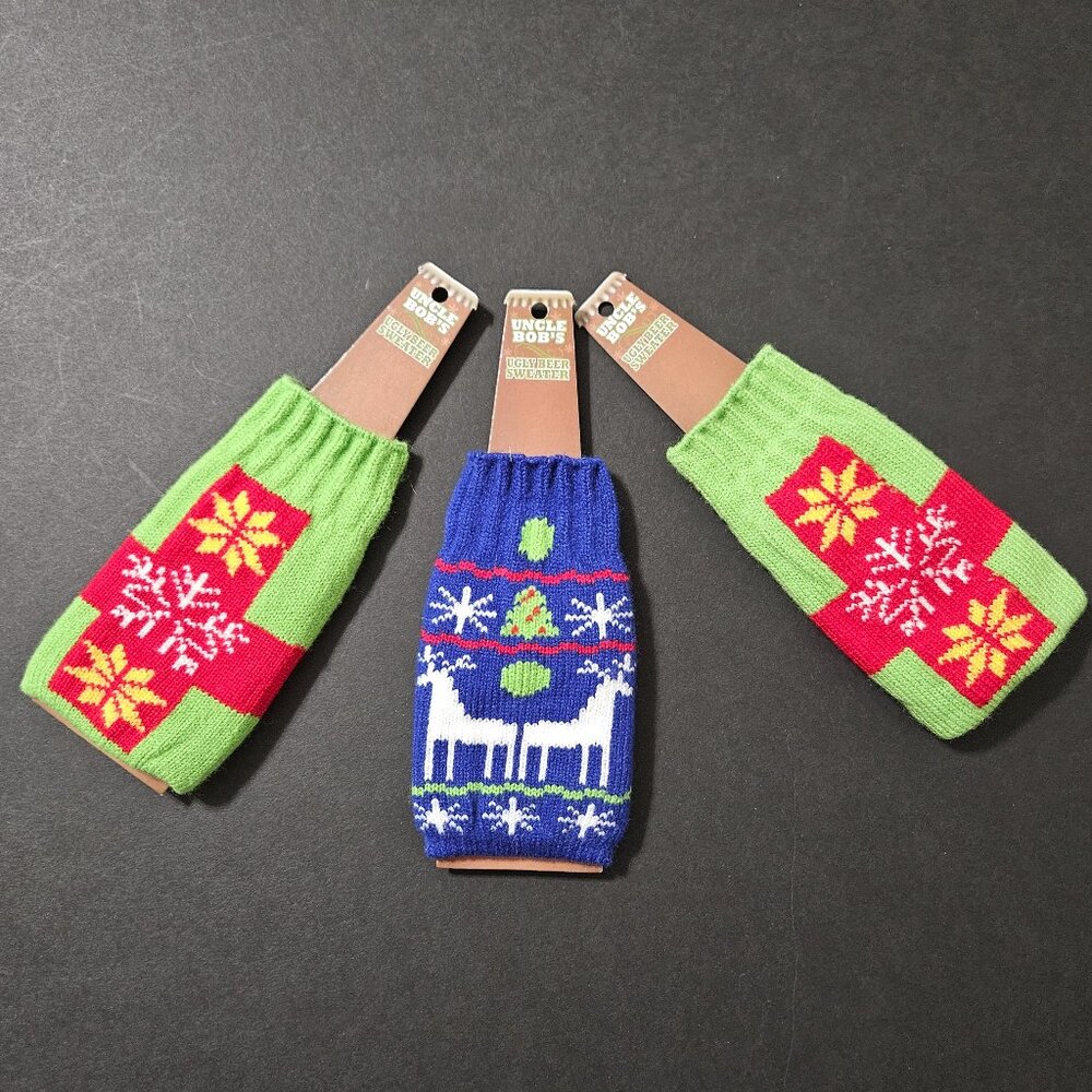 Uncle Bob's Ugly Beer Sweater (koozie) X 3🎄🦌❄️☃️